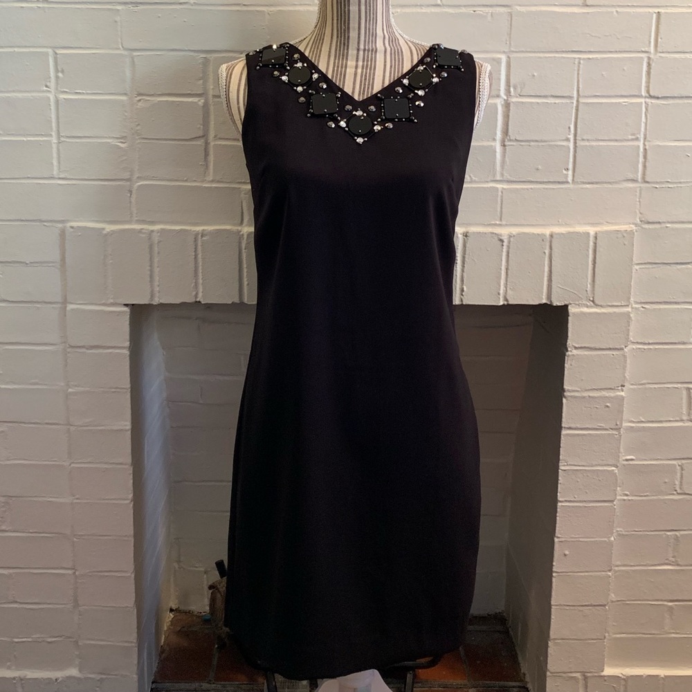 Ann Taylor LBD gems exposed back size 0 bling